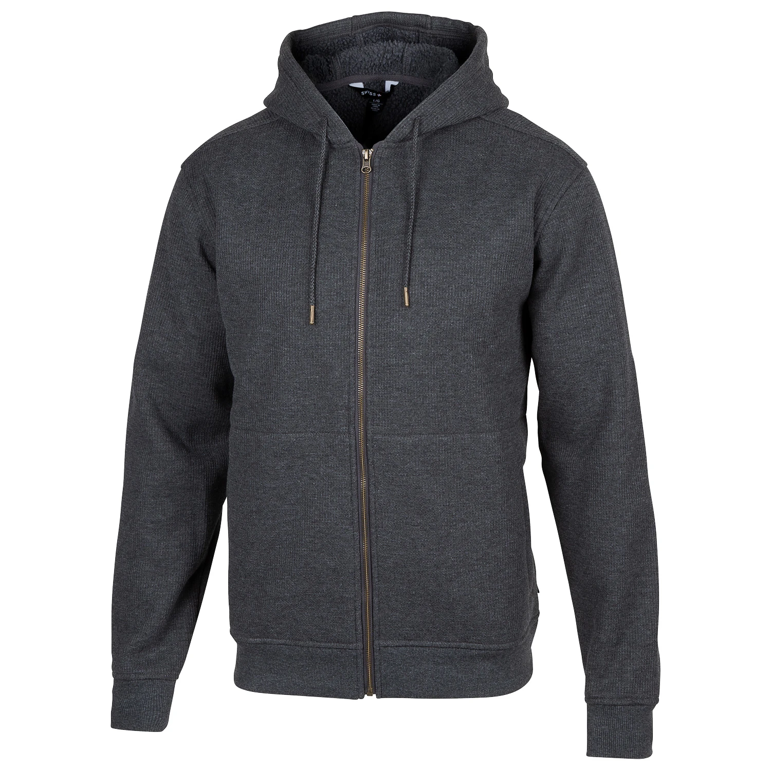 Swiss Alps Men's Full Zip Waffle Knit Hoodie 1 Swiss Alps Men's Full Zip Waffle Knit Hoodie