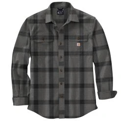 Carhartt Men's Loose Fit Heavyweight Flannel Long-Sleeve Plaid Shirt