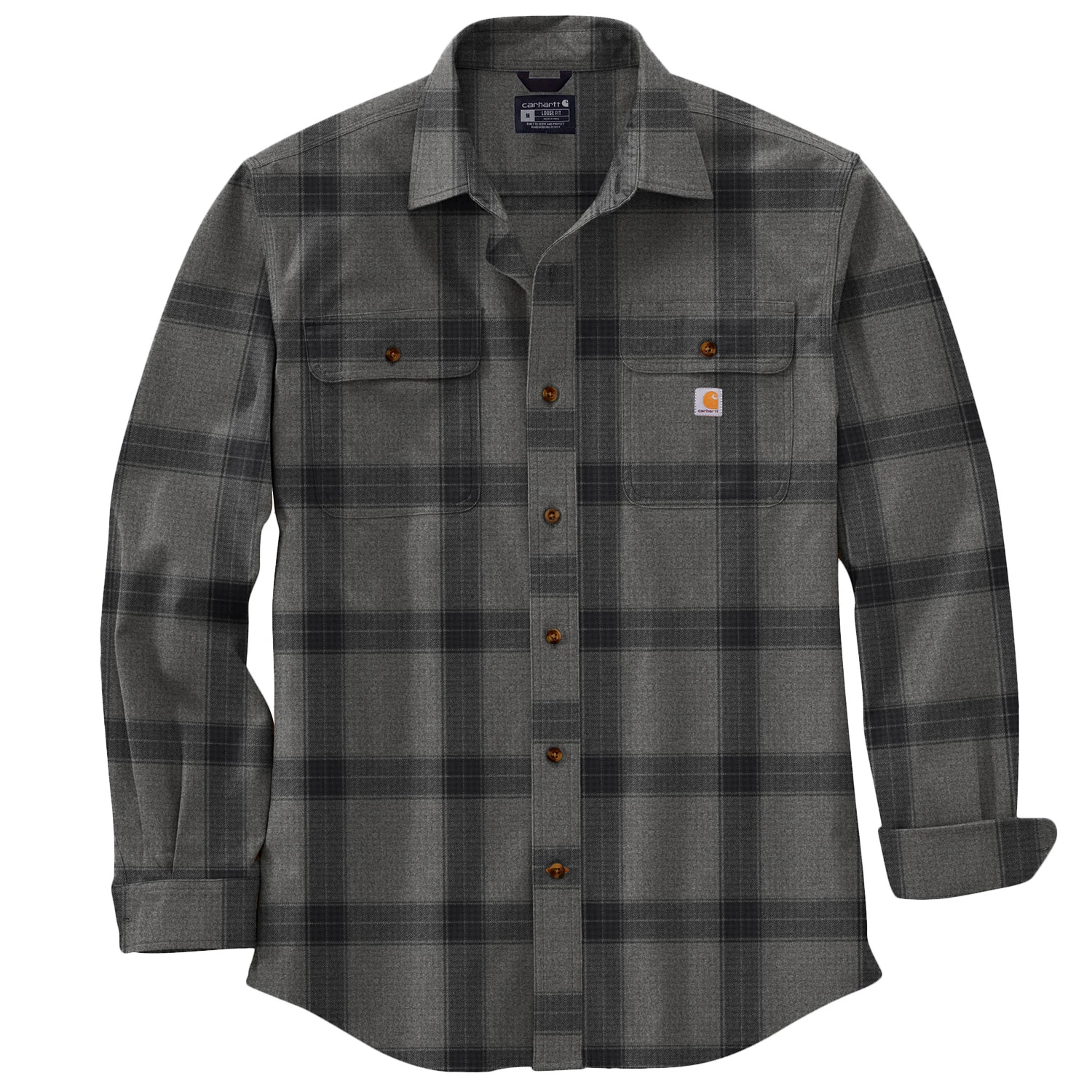 Carhartt Men's Loose Fit Heavyweight Flannel Long-Sleeve Plaid Shirt