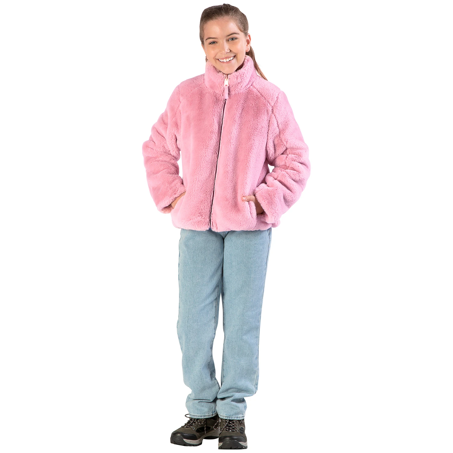 Pacific Trail Girls' Reversible Faux Fur Jacket 2 Pacific Trail Girls' Reversible Faux Fur Jacket - Image 2