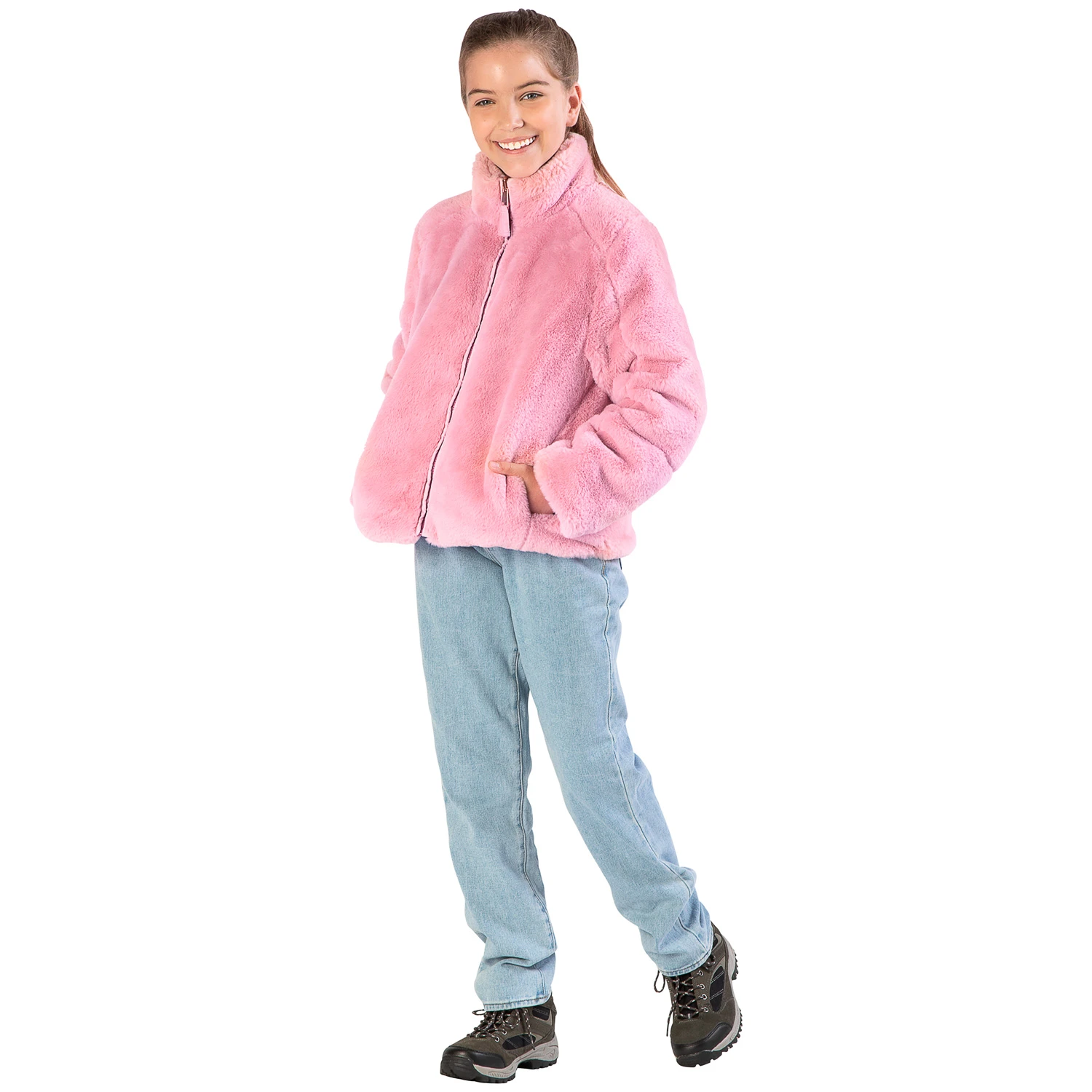 Pacific Trail Girls' Reversible Faux Fur Jacket 3 Pacific Trail Girls' Reversible Faux Fur Jacket - Image 3