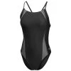 Speedo Women's Flipback Splice Black/Gray Competition One-Piece Swimsuit