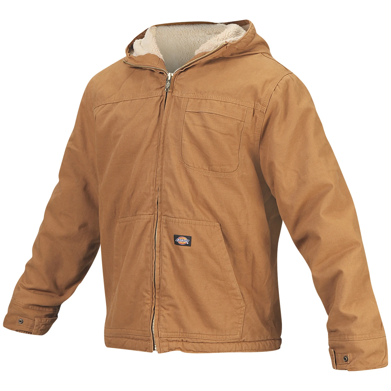 Dickies Men's Sanded-Duck Sherpa-Lined Hooded Jacket 1 Dickies Men's Sanded-Duck Sherpa-Lined Hooded Jacket