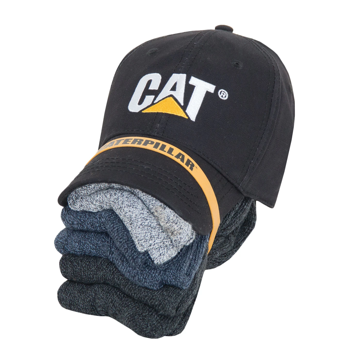 Caterpillar Workwear Men's Cat Trademark Logo Cap + Sock Bundle - 6-Pairs 1 Caterpillar Workwear Men's Cat Trademark Logo Cap + Sock Bundle - 6-Pairs