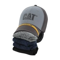 Caterpillar Workwear Men's Two-Tone Logo Cap + Sock Bundle - 6-Pairs