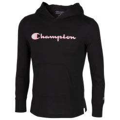 Champion Girls' Classic Script Hooded Jersey Tee