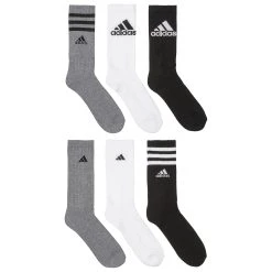 Adidas Men's Athletic Cushioned Mixed Crew Socks - 6-Pack