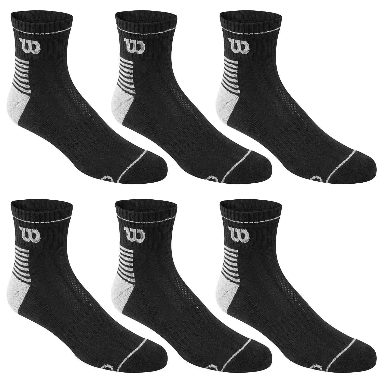 Wilson Men's Performance Quarter Crew Socks - 6-Pack