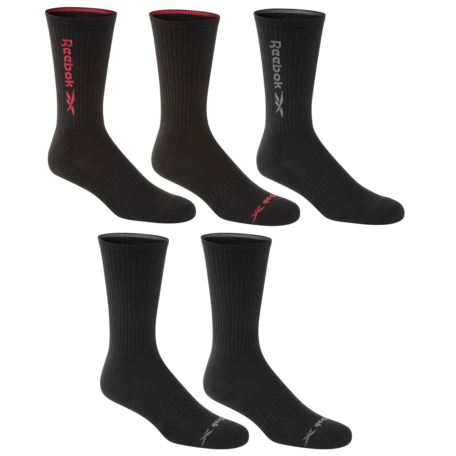 Reebok Men's Vector Crew Socks - 5-Pack 1 Reebok Men's Vector Crew Socks - 5-Pack